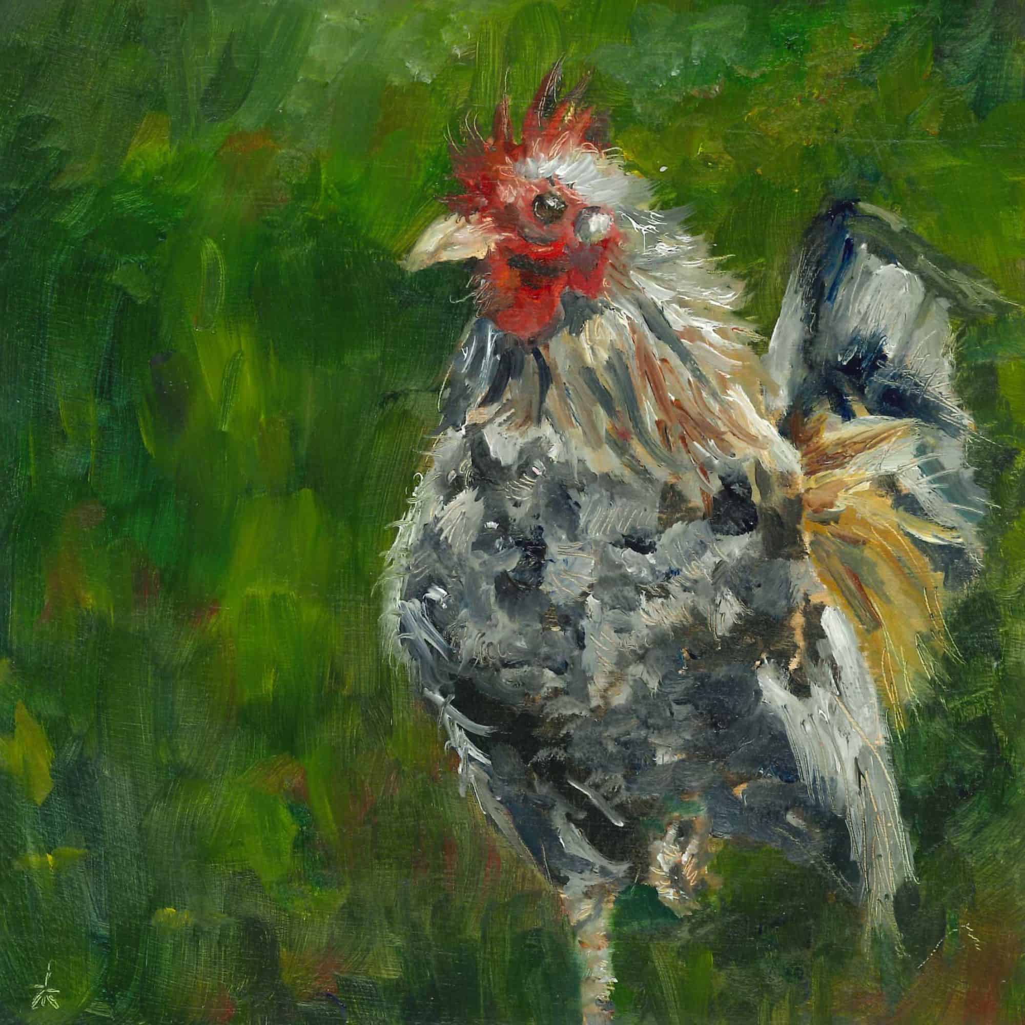 Oscar Woodward – Rooster Oil Painting