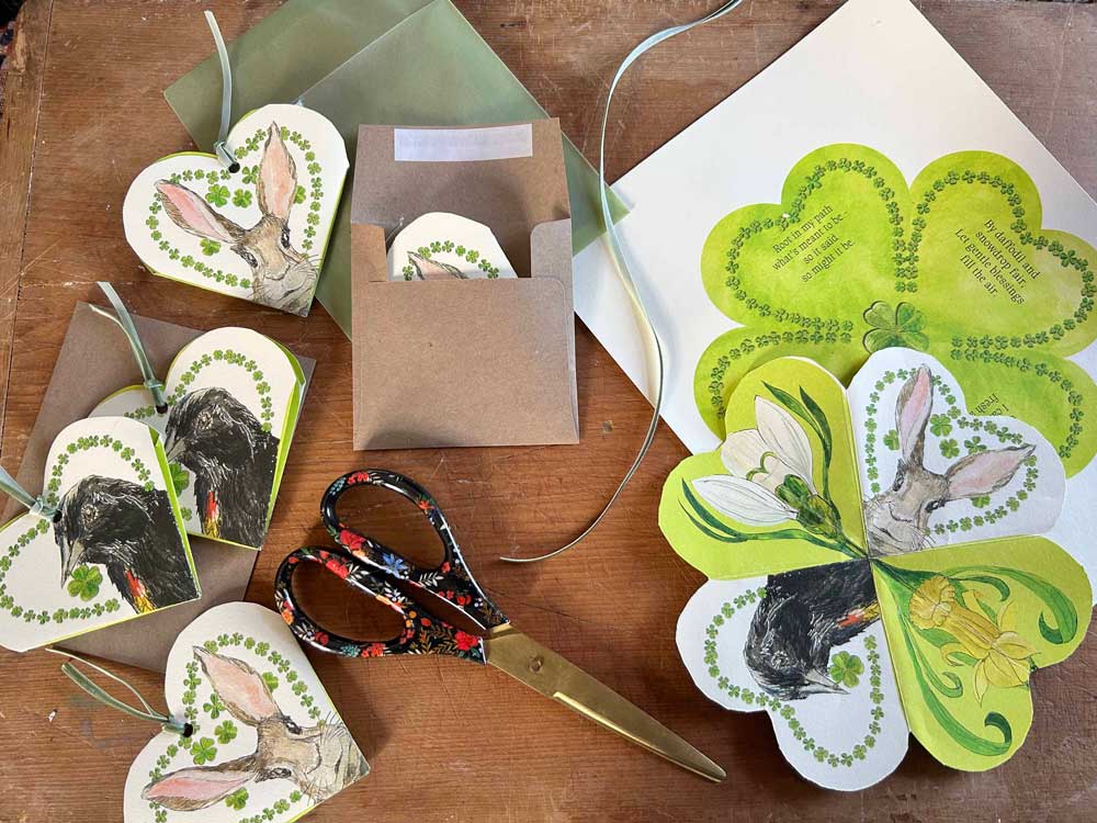 Clover and Wing Folded Greeting Card